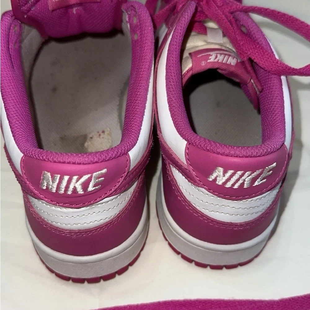 Nike Dunk Low Active Fuchsia Pink White Shoes - Picture 3 of 5